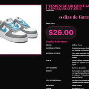 Air Force Gris Blanco Azul Zapatos Casuales, Nike Air Force Gris Con Azul Y Blanco Material Sintético . - Img 57354839