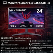 LG UltraGear 24 pulgadas FHD/VA/ 180Hz/ 1MS 160 USD - Img 57021520