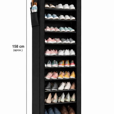 Zapatera de Tela con Cierre – 10 Niveles | 58 × 30 × 158 cm | 35 USD - 2/2