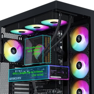 Chasis para PC SAMA V50 de Torre Media para Juegos con Doble Vidrio Templado, 4 Ventiladores ARGB 52815418 - Img 118357425
