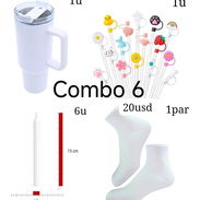 combos blancos para iyawos con jarras térmicas, medias, abanicos, y velas - Img 58285003