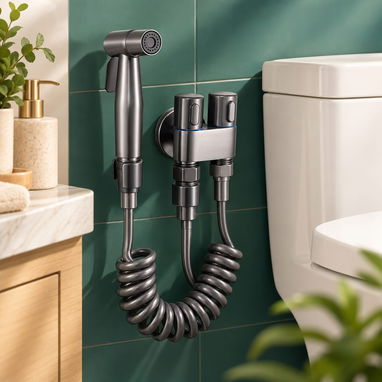 🛍️ Rociador para el baño con valvula de ángulo - 2/2