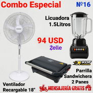 Combo de ventilador recargable + batidora + tostadora - Img 56395749
