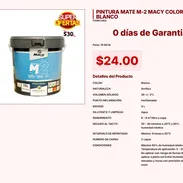 PINTURA MATE M-2 MACY COLOR BLANCO VPT#-0238 - Img 55242626