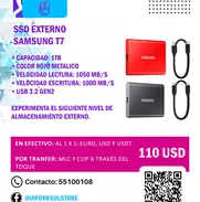 SSD Externo Samsung T7 1TB | Nuevo a estrenar - Img 48283328