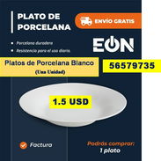 FG-Platos de Porcelana Blanco, una Unidad 1.5 USD ...56579735...Envio Gratis - Img 57398064
