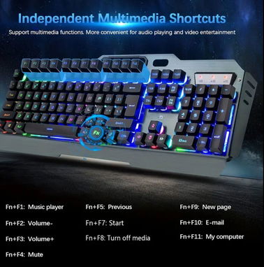 Mouse y Teclado inalámbrico Gaming (Recargable, metálico e impermeable) RGB lo ultimo - Img 80543471