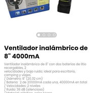 Ventilador inalámbrico de 8" 40 000mA. Batería: 2 de 20 000mA cada una, 40 000mA en total - Img 56612926