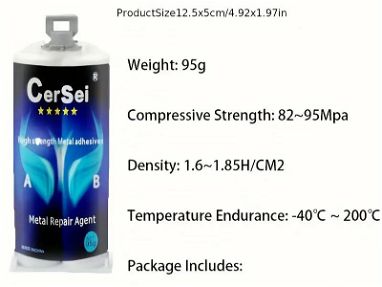 Resina Epoxy / Pegamento Epoxi super resistente bicomponente 95gr - Img 65955439