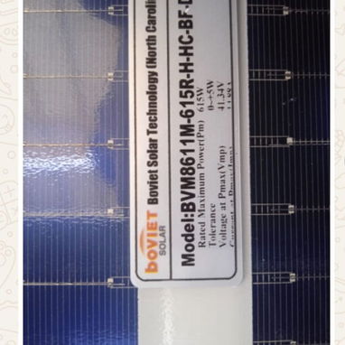 *Panel Solar 615W*  - Marca Boviet Solar - Bifaciales - Monocristalinos *250💵 por unidad y por cantidad con 🚘 incluído - 3/4
