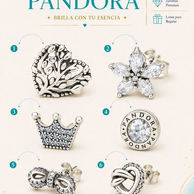 Aretes y Argollas Pandora plata s925 - Img 124167937