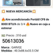 Iré acondicionado portátil CF8 de 8000 BTU de 3/4 - Img 56187464