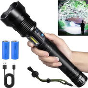 Lampara Tactica 90000lm Rechargeable Led Linterna Potentes Linterna Negro Luz Blanco - Img 51387013