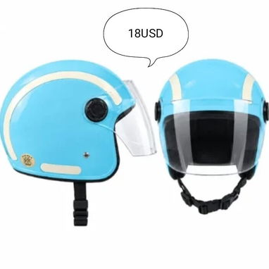 Casco azul claro, cobertores para moto y sombrilla para moto - 3/4
