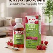 Jarabe Cold & Flu sabor a Frambuesa para la gripe y aliviar los resfriados antiviral anticatarral expectorante - Img 56192351