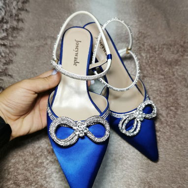 ​💙 Zapatos de Fiesta Azul Rey Joseywade con Pedrería – $25 USD - 2/5