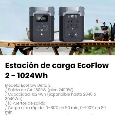 Estación de carga EcoFlow 2 - 1024Wh. Modelo: EcoFlow Delta 2. - 3/5