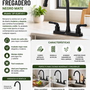 Grifo Fregadero doble cuello cisne negro GP 1011 (CV) - Img 55677821