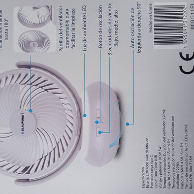 Ventilador Recargable 7 a 10h de duración - Img 122077885