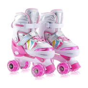 Patines ajustables para niñas blanco y rosa talla S 31-34 - Img 58132663