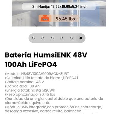 Batería HumsiENK 48V 100Ah LiFePO4. Modelo: HS48V100AH100RACK-3UBT - 6/6