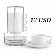 Set de 4 piezas de tazas de café con organizador vertical - Img 56590964