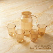 Set de jarra con vasos color ámba - Img 55865147