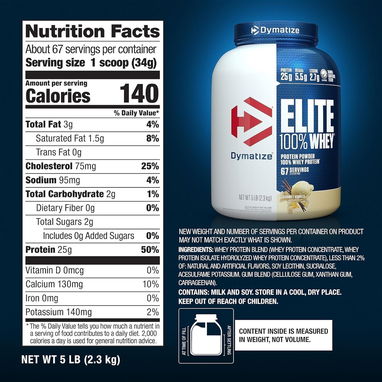 ✔️Dymatize Elite - 100% proteína de suero en polvo, 0.88 oz de proteína 67 servicios - Img 123037175