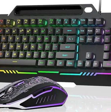 Juego Mouse (raton ) y Teclado Para juegos Aula T102 Black Iluminacon RGB mecánico anti-fantasma - Img 98288204