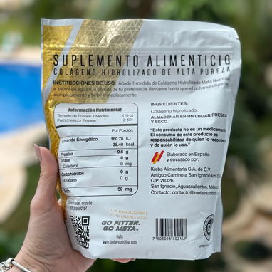 COLAGENO HIDROLIZADO META NUTRITION BOLSA 500g - Img 123161879