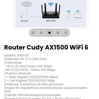 Router Cudy AX1500 WiFi 6 Modelo: WR1500 - 3/5