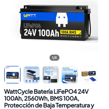 Baterías de 12v,12.8v,24v,25.6v de 100ah a 320ah, varios modelos (para inversores y sistemas solares de respaldo) - 4/9