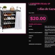 XG263-5P Zapatera Vertical 5 Niveles Negro Cortina Anillas, XG263-5P Zapatera Vertical 5 Pisos 64cm Alto 17cm Entre . - Img 57355097