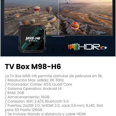 TV Box M98-H6 permite disfrutar de películas en 8K. - 5/6