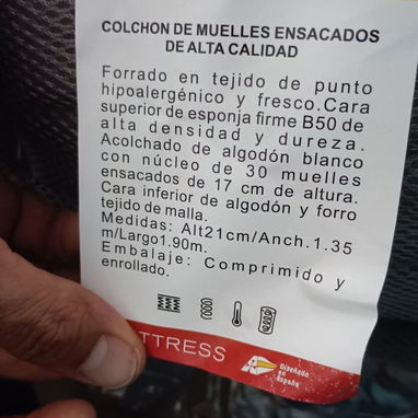 Colchón enrollados al vacío , el mejor descanso al alcance de tu mano. Antiácaros, transpirable. ergonómico e hipoalergé - Img 121867699