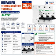 Breaker Termomagnético Tripolar 100A S.P.C - Img 56791165