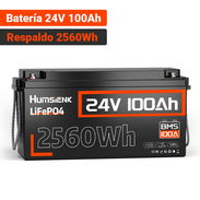 Batería Humsienk LiFePO4 24V 100Ah 2560Wh 2.56kWh Para Respaldo En Casa - Img 56822956