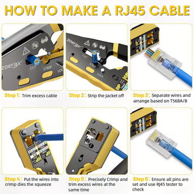PINZA DE RED RJ45 multifuncional que realiza crimpado Ethernet a través del kit y es adecuada para conectores - 8/10