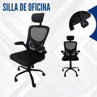 Silla Giratoria de Escritorio u Oficina con Asiento y Respaldo de Malla Transpirable, Soporte Lumbar Ajustable - Img 88285182