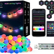 Luces LED inteligentes 🎄✨ 10m con 50 bombillas multicolor, USB, control remoto y APP Bluetooth, decoración navideña y f - Img 56513995