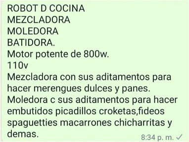 Robot de cocina MESCLADORA,MOLEDORA,LICUADORA - Img 40314185