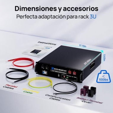🔋 BATERÍA INTELIGENTE ECO-WORTHY – LiFePO4  51.2v * 100Ah  ** 5.12 kWh - 2/6