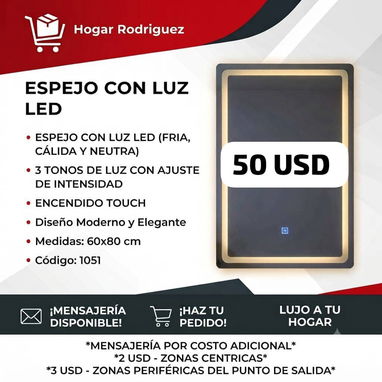 ESPEJOS CON LUZ LED Y ESPEJOS DECORATIVOS - 2/7