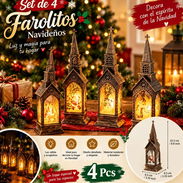 Kit de 4 farolitos navideños que alumbran son de pila (incluidas) medidas en la foto 20 USD el kit Ojo son más grandesi - Img 57896105