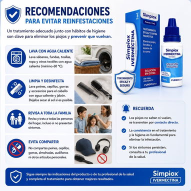 Simpiox® Ivermectina Invermectina Antiparasitario Piojos y liendres liendras Pediculosis Sarna Escabiosis - 5/6