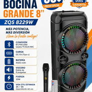 🔊🔥 ¡BOCINA GRANDE ZQS 8229W! 🔥🔊  🎶 ¡Lleva la fiesta a otro nivel con sonido potente y luces LED multicolor! 🎶  💰 - Img 56939040