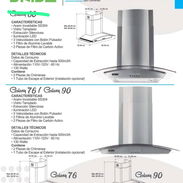 Campanas extractores de grasas y olores de 76 y 90 cm con cristal curvo y luces led - Img 55972121
