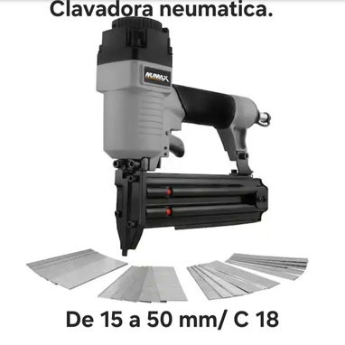 Clavadora neumatica NUMAX/MOD: SBR50/clavos sin cabeza C-18 - 4/5