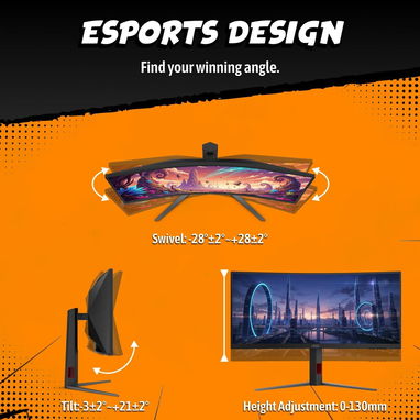 AOC CU34G4H Monitor de juegos ultraancho curvo de 34 pulgadas, WQHD 3440x1440, DisplayPort de 200 Hz / 100Hz HDMI, 0.3ms - 6/10