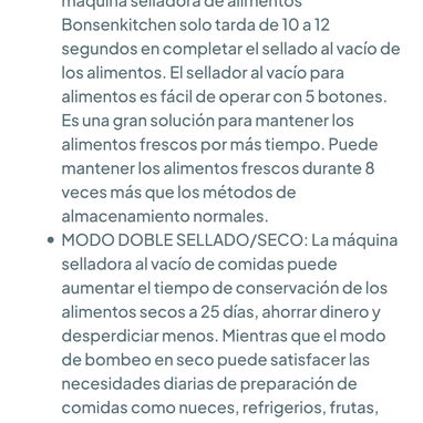 Selladora al vacío para alimentos 5 en 1 🌐 - 8/10